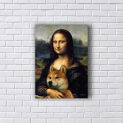 Placa Mona lisa com cachorro