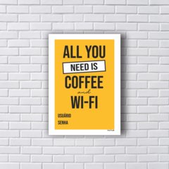 Placa Decorativa Café e senha Wi-fi