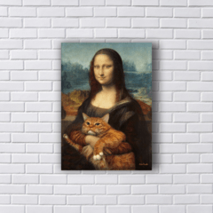 Placa Mona Lisa com gato