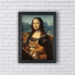Quadro Mona Lisa com gato