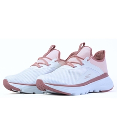 Tênis Esportivo Feminino Adrun Fit Energy 10005F Branco-Rosa