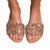 Rasteira flat nude brilho tipo pedraria - comprar online