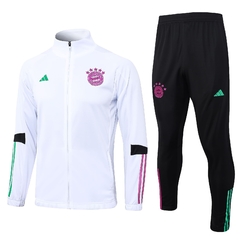 conjunto-de-treino-do-bayern-de-munique-munchen-adidas-2023-2024-23-24-branco-com-verde-e-rosa-agasalho-blusao-frio-inverno-de-ziper-calca-calção-academia-treino-treinar-treinamento-malhar-novo-nova-lançamento-temporada-profissional-original-oficial-loja-