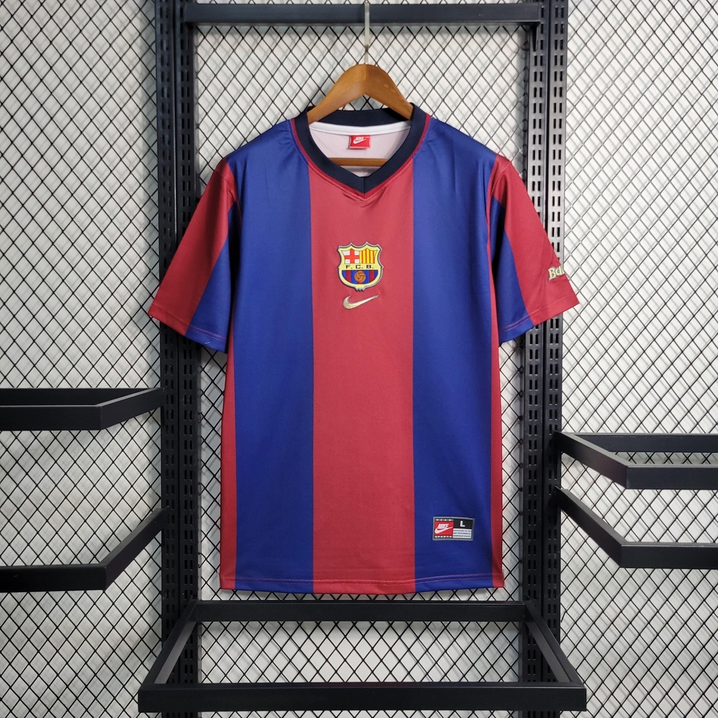 Camisa Barcelona Home 1 1998 99 Nike Retr Masculina
