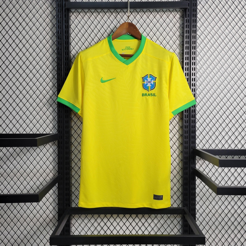 Camiseta Nike Brasil Concentração Masculina Verde / Amarela
