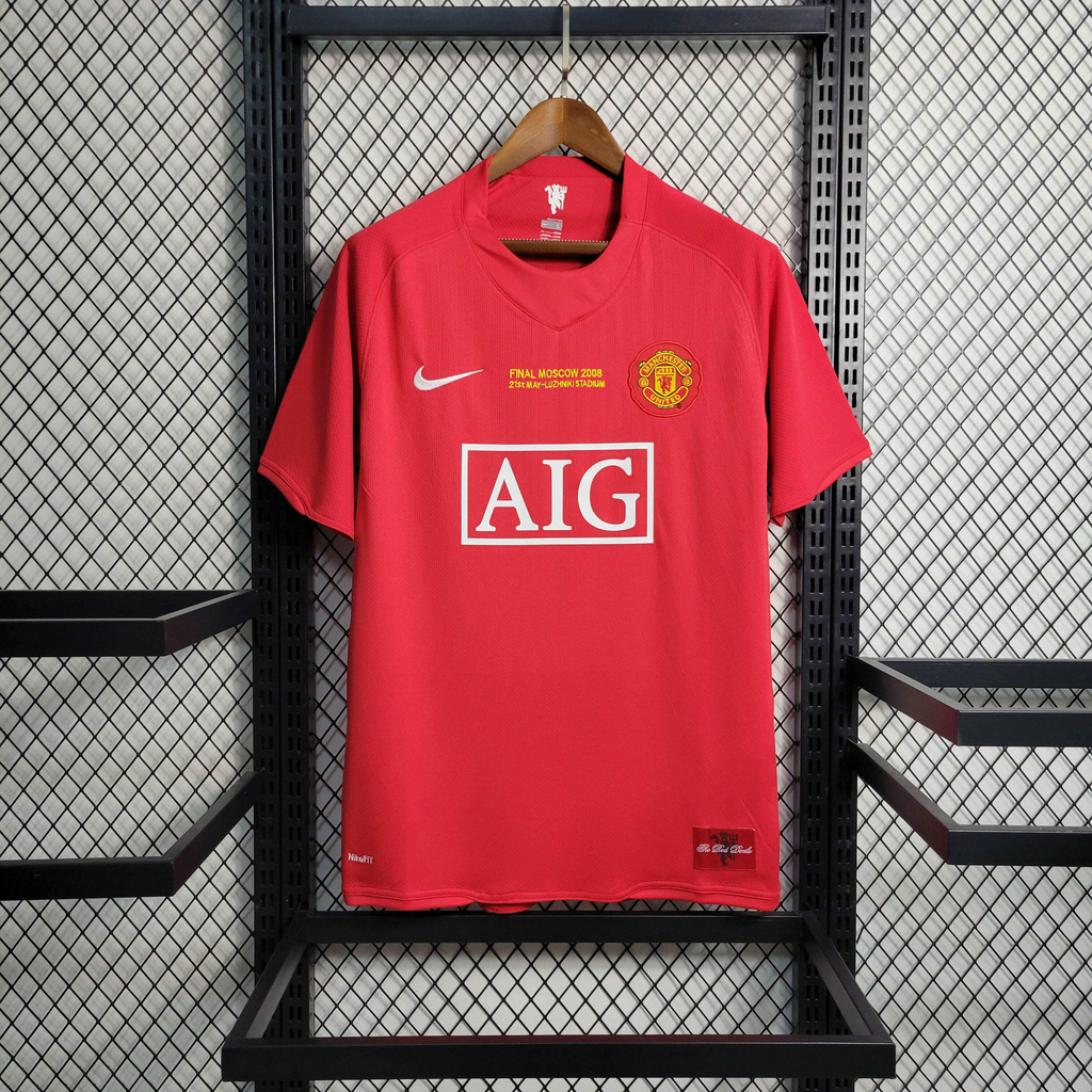 Camisa Manchester United 'Champions League' Home (1) 2007/08 Nike Retrô  Masculina