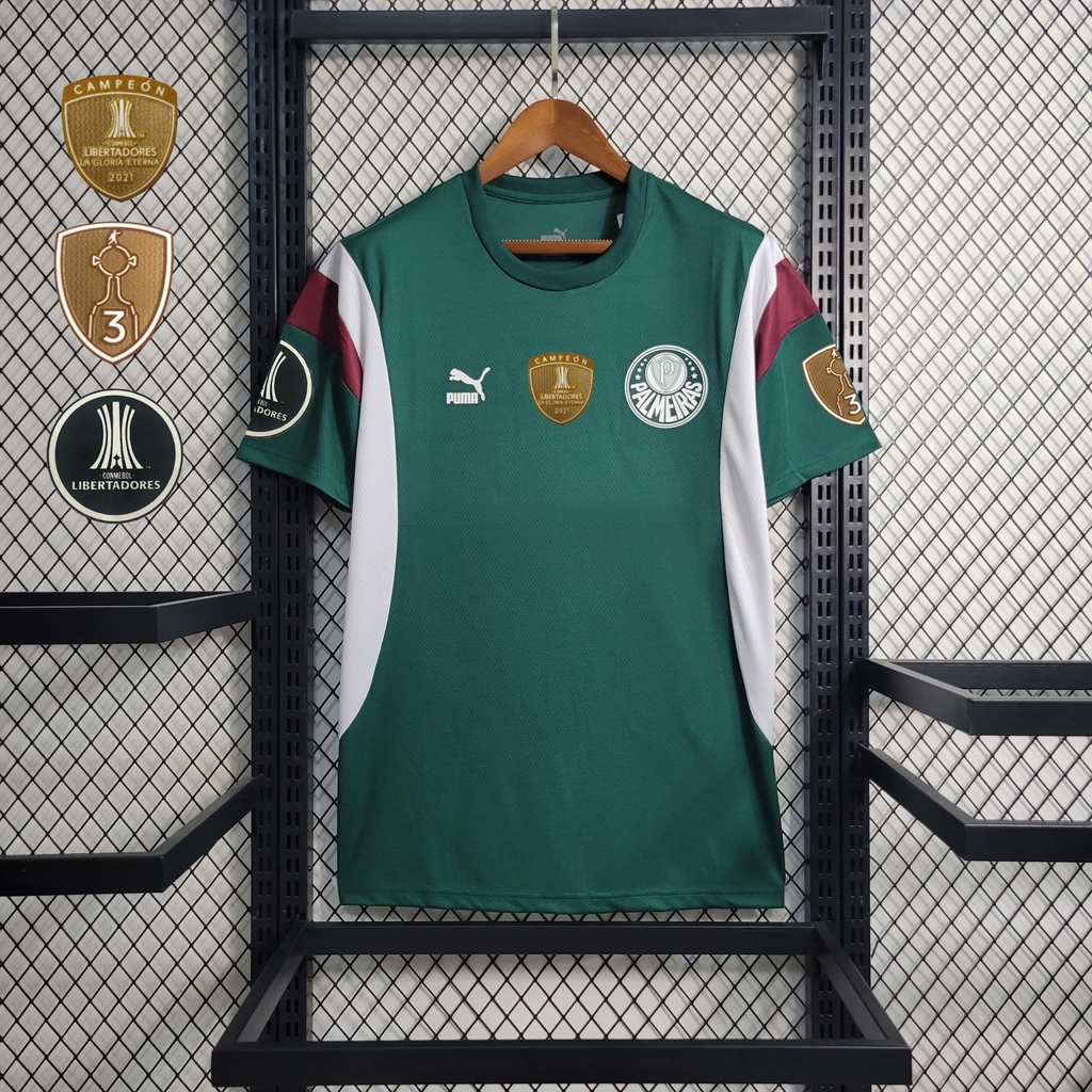 Camisa Palmeiras Treino 2023/24 Puma Torcedor Masculina com Patches da  Libertadores