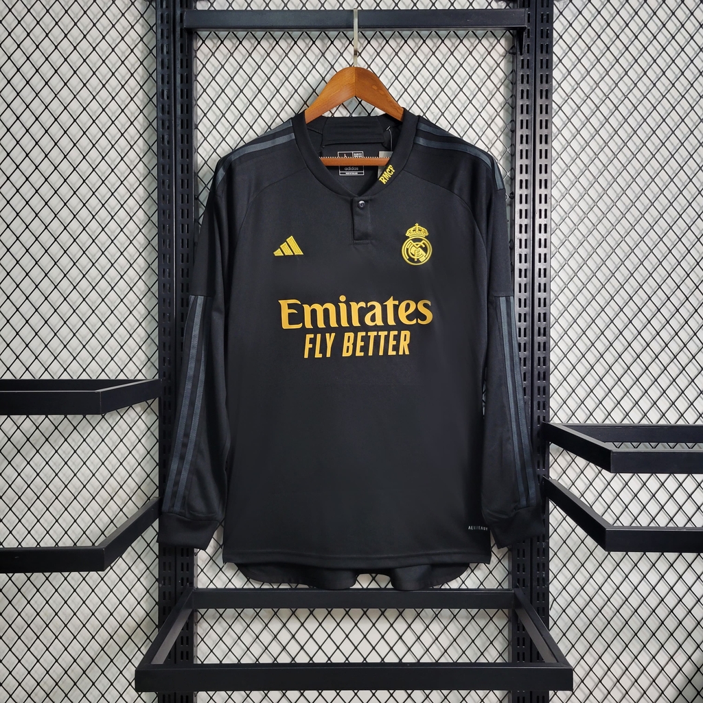 Blusa do real madrid manga longa clearance