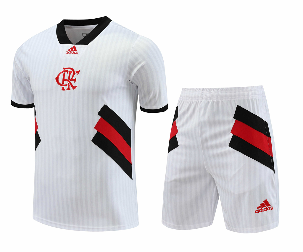 Conjunto do Flamengo Onda Modelo 2023-24 Uniforme de Futebol