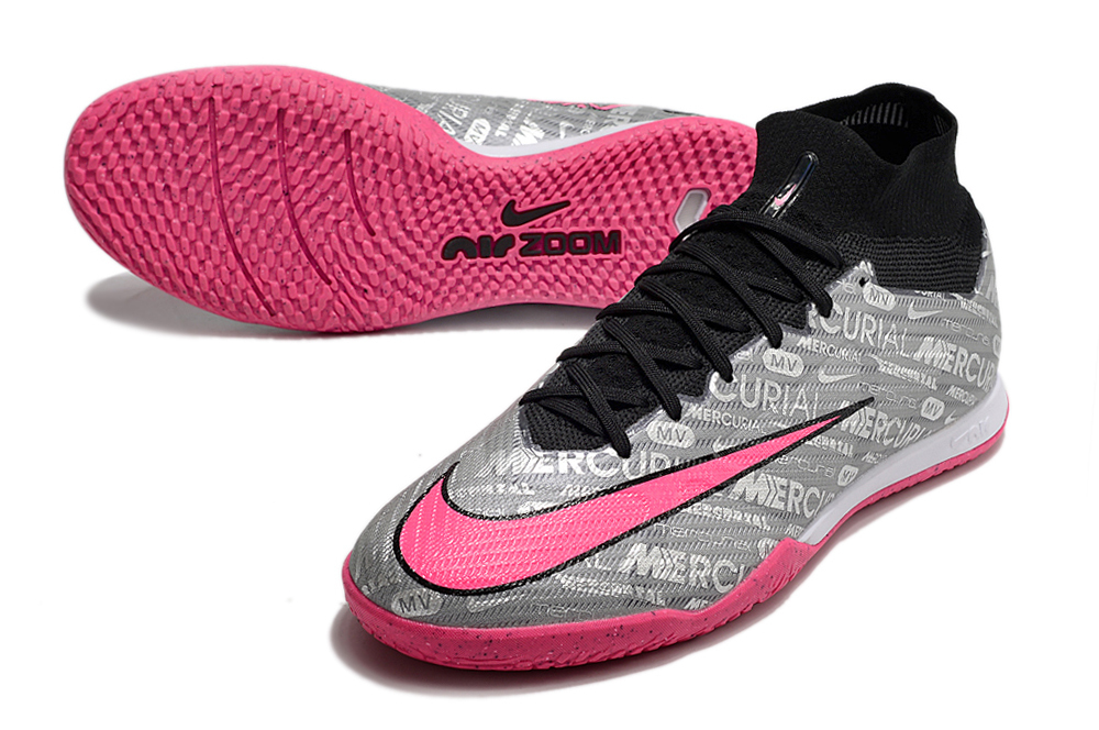 Chuteira de futsal Nike Air Zoom Superfly 9 Elite IC XXV Prata com Rosa