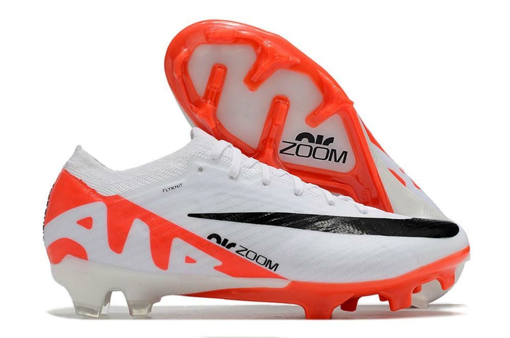 Chuteira de Campo Nike Air Zoom Mercurial Vapor 15 Elite FG Ready Branco  com Laranja