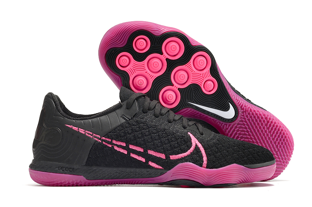 Chuteira de futsal Nike React Gato IC Preta com Rosa