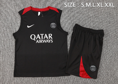 conjunto-de-treino-do-psg-paris-saint-germain-nike-2024-2025-24-25-pré-jogo-treino-aquecimento-preto-vermelho-camisa-camiseta-regata-quente-short-bermuda-calção-fresco-academia-treino-treinar-treinamento-malhar-novo-nova-lançamento-temporada-profissional-