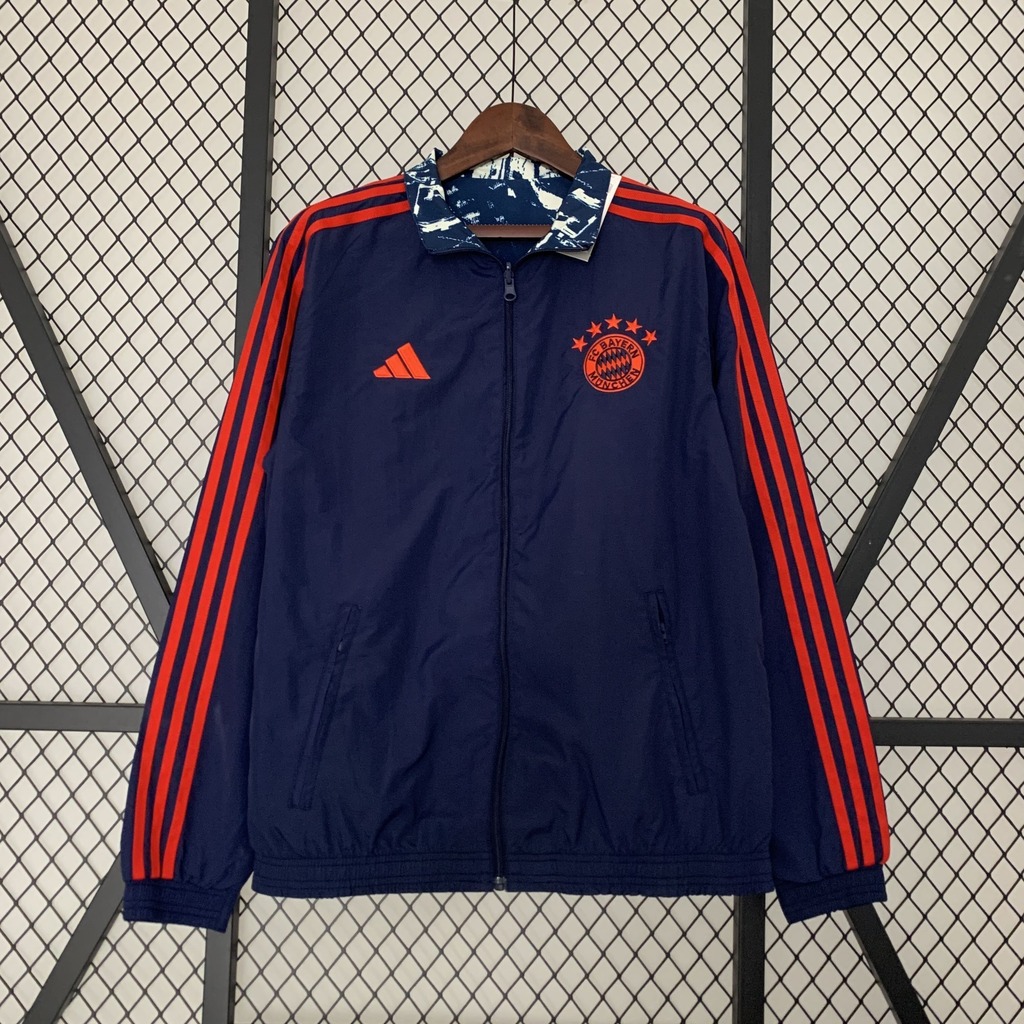 Jaqueta Corta Vento Bayern de Munique 2024 Dupla Face Adidas Masculina