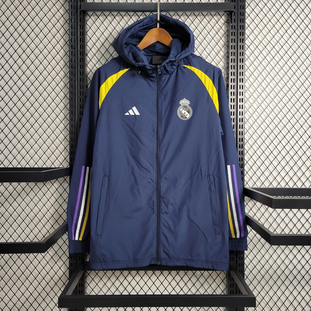 Jaqueta Corta Vento Real Madrid 2023 Adidas Masculina