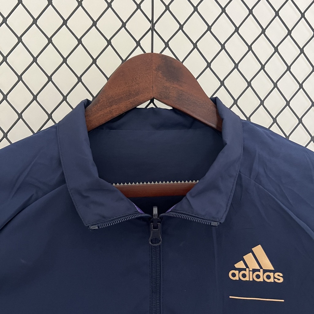 Jaqueta Corta Vento Real Madrid 2024 Dupla Face Adidas Masculina