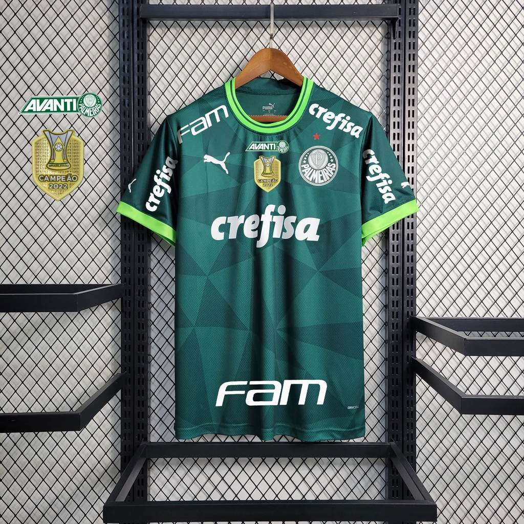 Camisa Palmeiras Home (1) 2023/24 Puma Torcedor Masculina com Patchs e