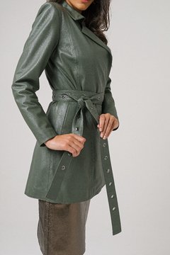 Trench Coat em Couro Nathalie