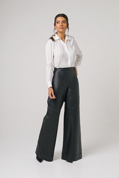 Calça Pantalona em Couro Inès - comprar online