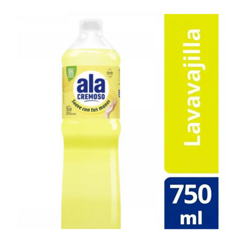 Detergente Lavavajillas Ala Cremoso Limón x 750ml