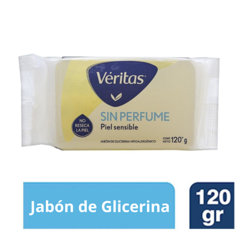 Jabón de Tocador Véritas Glicerina Sin Perfume x 120grs