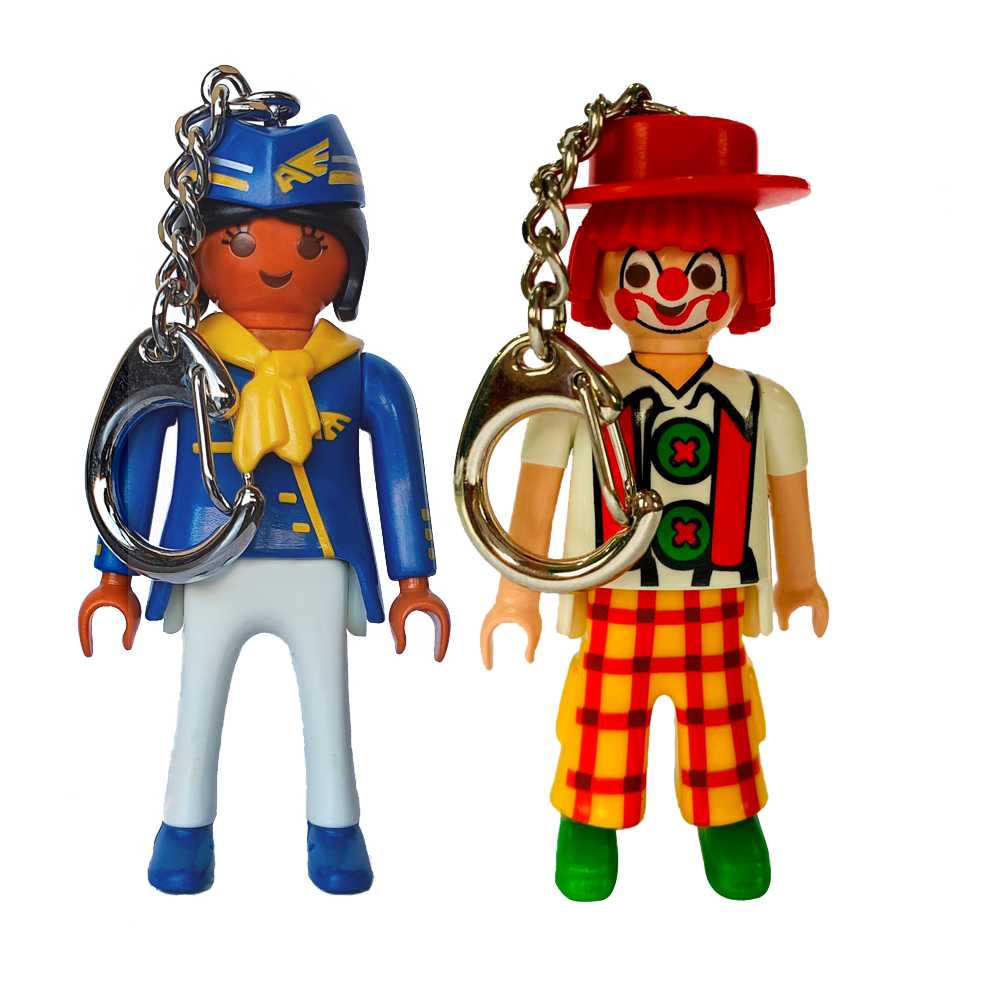 Combo Llaveros Playmobil - La Azafata y el Payaso