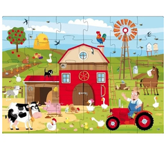 LIBRO + ROMPECABEZAS 62x45 cm - AMIGOS DE LA GRANJA (30 piezas) - comprar online