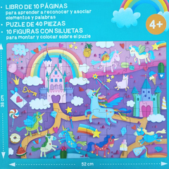 LIBRO + ROMPECABEZAS - LOS UNICORNIOS (40 piezas) - Tienda de Cositas