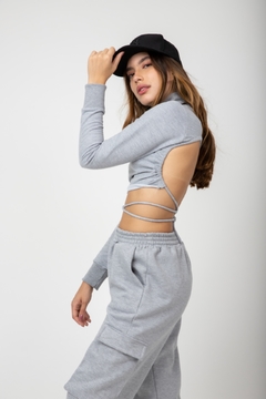 Cropped Moletom Amy - Cinza Mescla - loja online