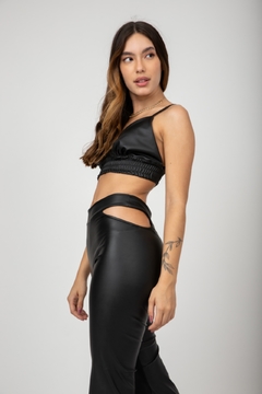 Cropped Marbella Couro Eco - Preto