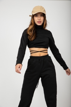 Cropped Moletom Amy - Preto - comprar online