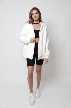 Moletom Oversized Ziper - Off White na internet