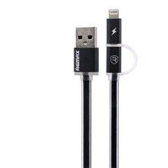 CABLE REMAX RC-020T 2 EN 1 USB A MICRO USB+LIGHTNING LUZ AURORA