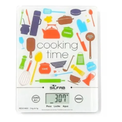 Balanza Digital De Cocina Vidrio Templado Silfab Bc300 H/3kg - comprar online