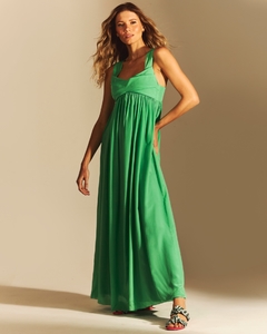 Vestido Seda Pura Verde na internet