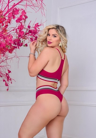 Lingerie Sensual Com Bojo Lady Nadador Cecilia CH1740 Cor Vermelho