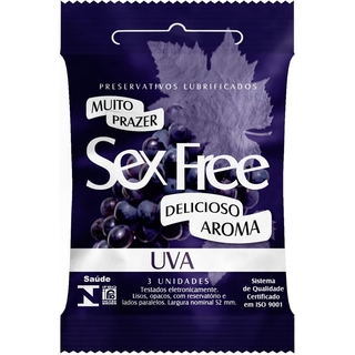 Preservativo Lubrificado Sex Free Aroma Uva Sex007