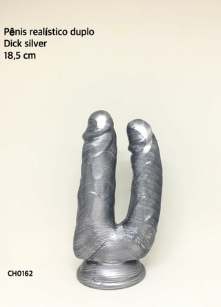 Pênis Realístico Duplo 18,5 cm Dick Silver Chisa CH0162