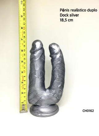 Pênis Realístico Duplo 18,5 cm Dick Silver Chisa CH0162