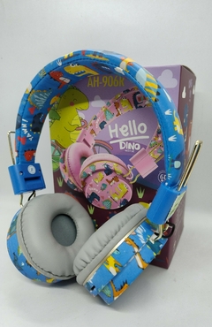 Auricular BLuetooth Inalambrico Infantil Diseño Dinosaurio Azul - MP Tecnoshop