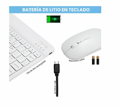 Kit Teclado + Mouse Ultra-slim Portatil Bluetooth para Tablet Celular Notebook Smart Tv Rosa - comprar online