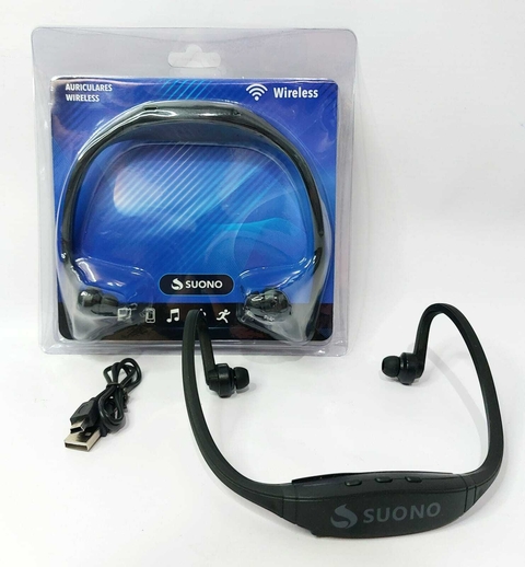 Auriculares Inalambricos Vincha Bluetooth Microfono Miniplug Color Azul