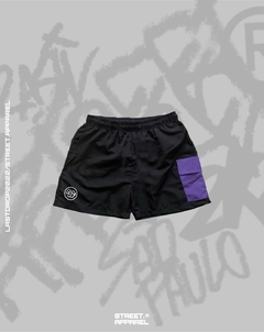 Shorts Cargo “S.A Logo” - Preto/Roxo - comprar online