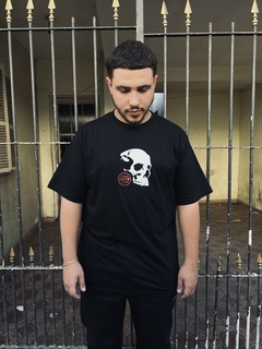 Camiseta Oversized Skull Preta - Halloween Drop na internet