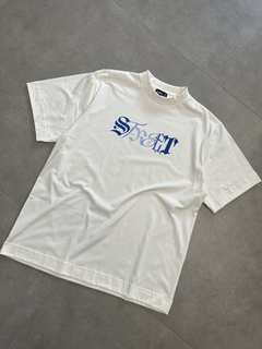 Camiseta Oversized Lettering - Off White - Street Apparel