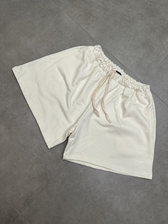 Shorts de Moletom Cursive Logo - Off White