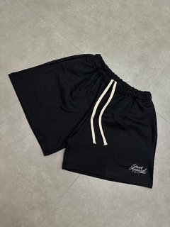 Shorts de Moletom Cursive Logo - Preto