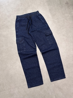 Calça Cargo Jeans - Dark Jeans