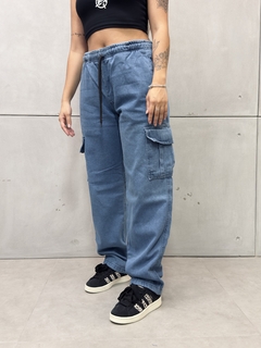 Calça Cargo Jeans - Blue Jeans - comprar online