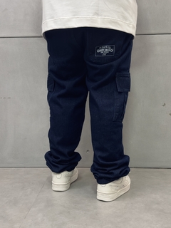 Calça Cargo Jeans - Dark Jeans - Street Apparel